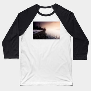 Winter landscape scene Tagish Lake lakeshore Yukon Baseball T-Shirt